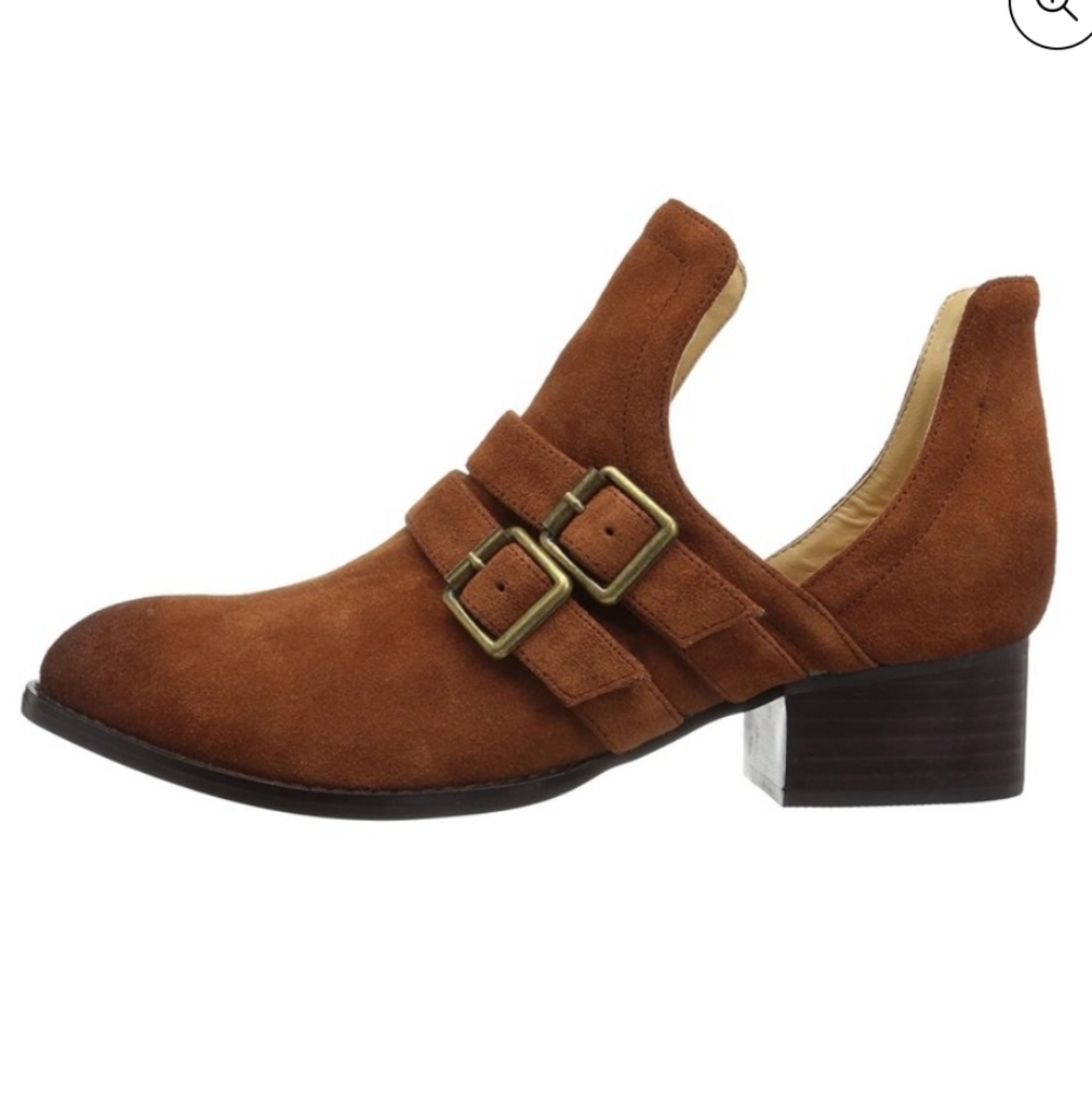 Sbicca Forager Leather Ankle Bootie Brown Burnt Orange Size 8.5